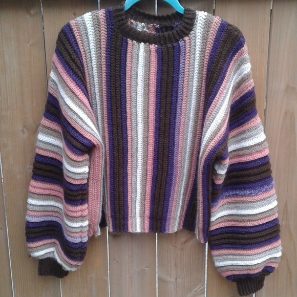 One of a kind Baby alpaca handmade viral scrappy sweater - Picture 3 of 10